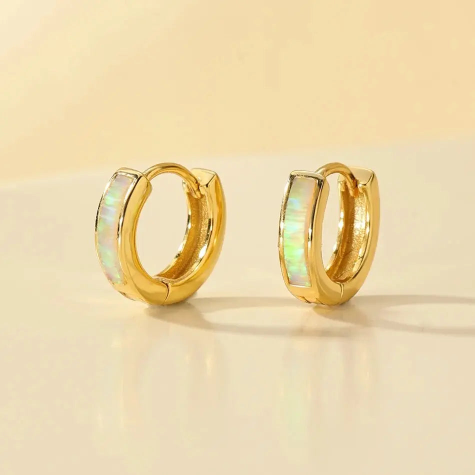 18K Gold Vermeir Opal Hoops shop name