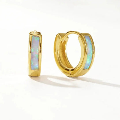 18K Gold Vermeir Opal Hoops shop name