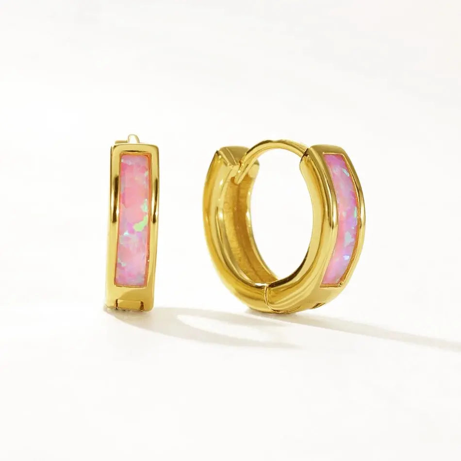 18K Gold Vermeir Opal Hoops shop name