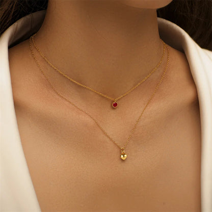 925 sterling silver simple geometric water drop zircon hoop cross charm women double layer stacking clavicle necklace shop name