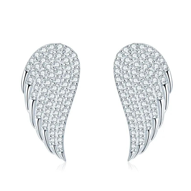 Luxury Angel Wings Earrings MOISSANITE ice out