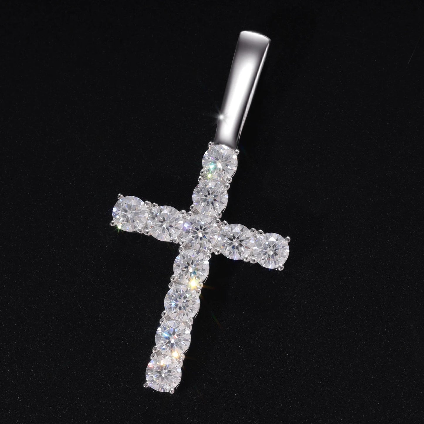 Fine Cross Pendant Moissanite VVS D shop name