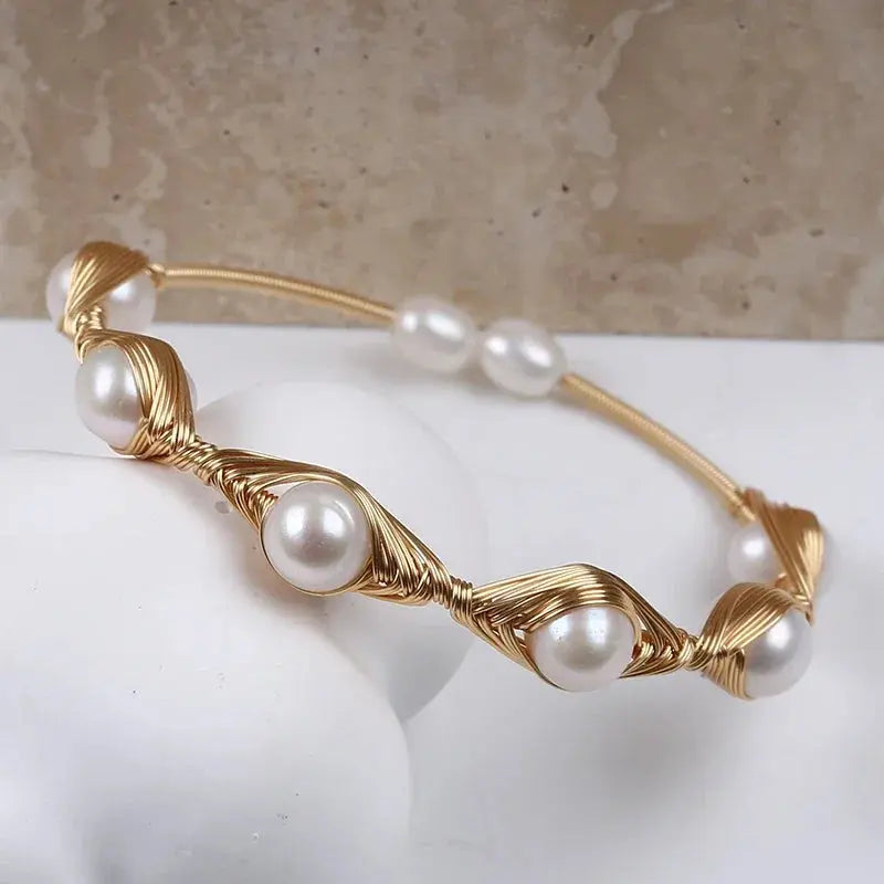 Hot Sale Natural Freshwater Pearl Adjustable Bangles shop name