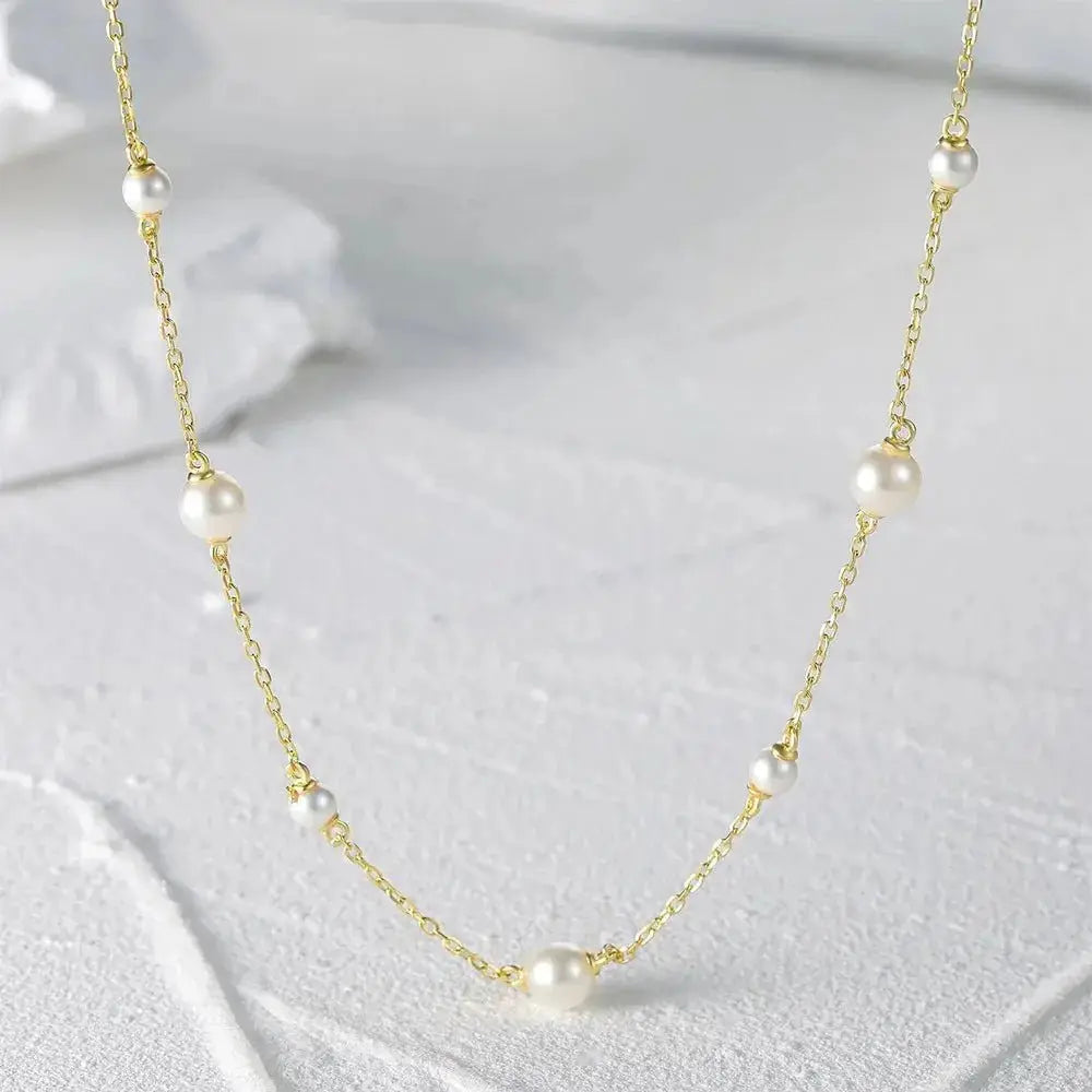 Alternating size Pearl Dainty Lady Necklace shop name