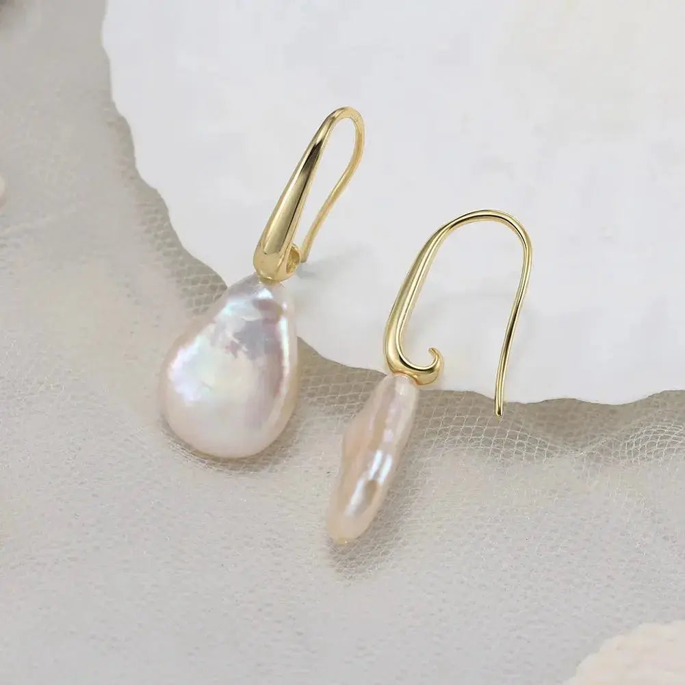 Baroque Pearl Easy Hook Earrings