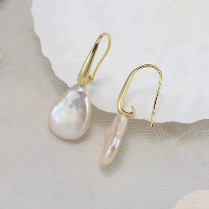 Baroque Pearl Easy Hook Earrings