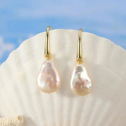 Baroque Pearl Easy Hook Earrings