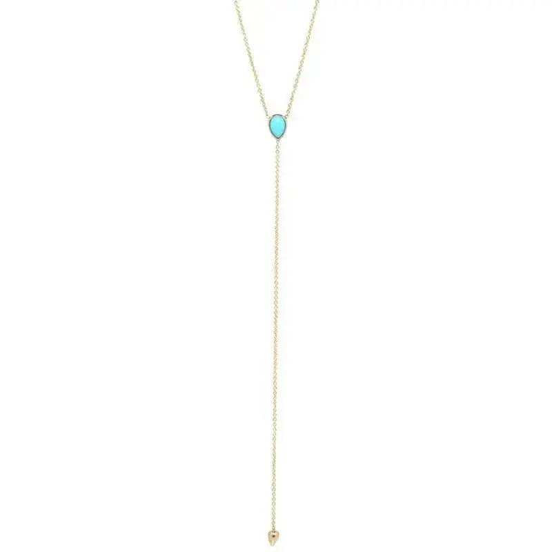 Boho Spirit Turquoise Y style Necklace shop name