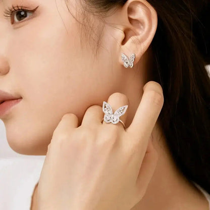 Butterfly Iced-Out Luxury Big Stud Earrings shop name