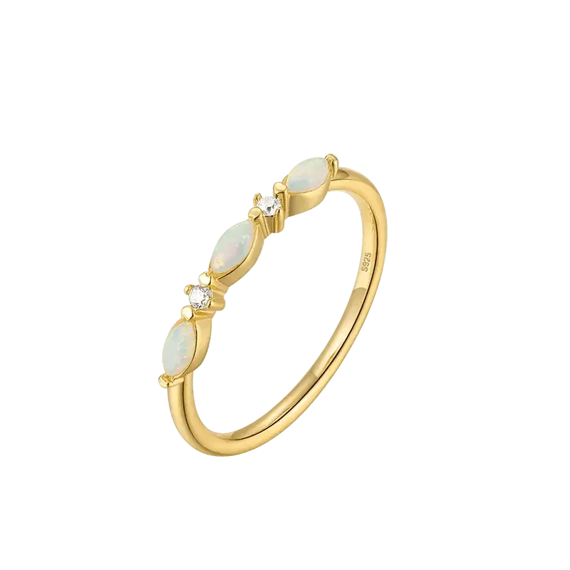 Centre Opal Gold Ring