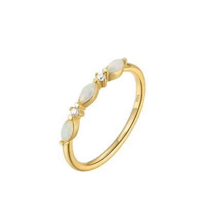 Centre Opal Gold Ring