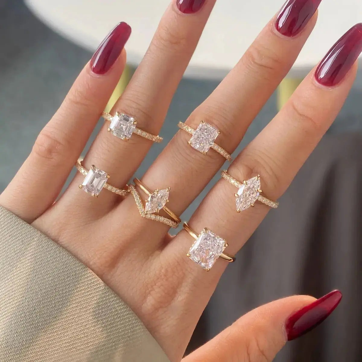 Champagne Marquise Layered Ring shop name