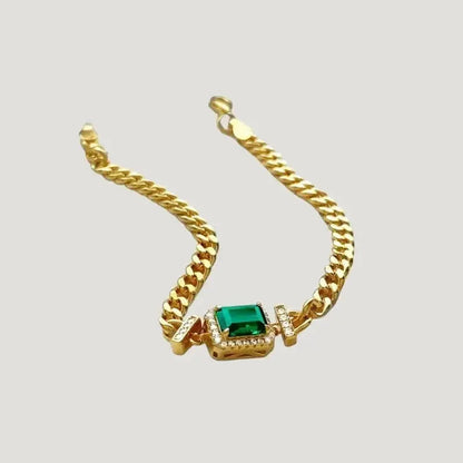 Classic Emerald Chunky Cuban Chain Set shop name