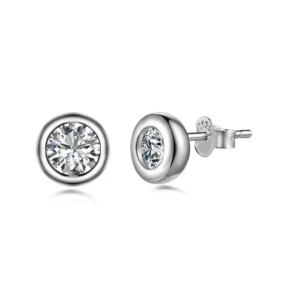 Classic Round Silver Stud Earrings shop name