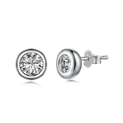 Classic Round Silver Stud Earrings shop name