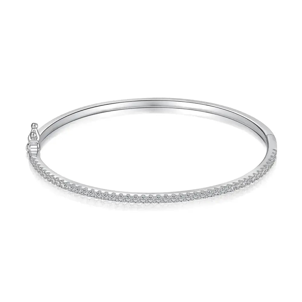 Classic Silver Tennis Bracelet Bangle