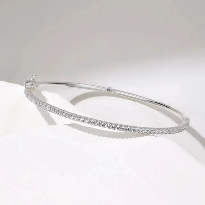 Classic Silver Tennis Bracelet Bangle