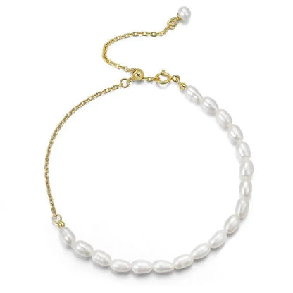 Classical Pearl and Gold Chain Bracelet