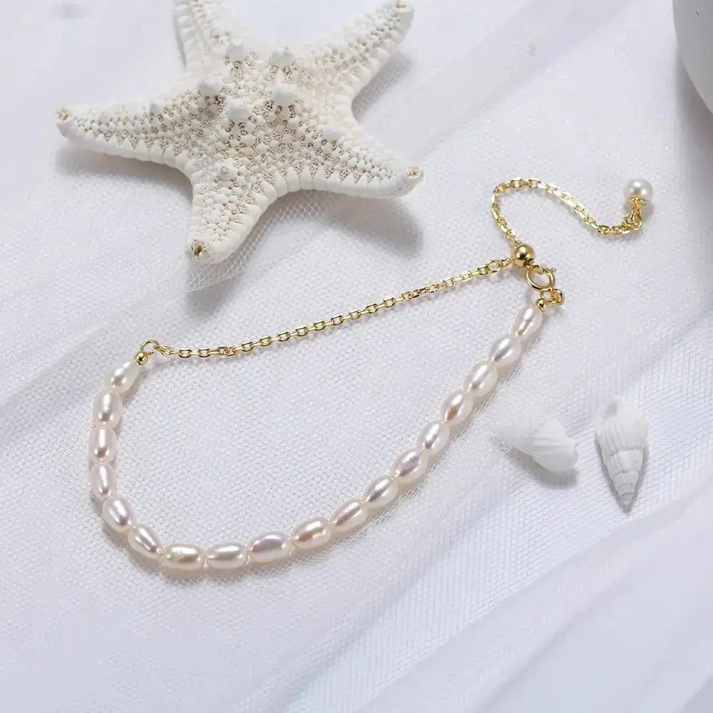 Classical Pearl and Gold Chain Bracelet