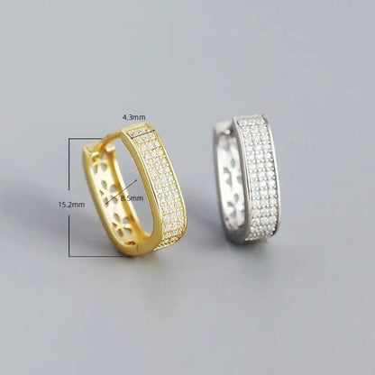 Classy U Shape Diamond Frost Hoop Earrings shop name