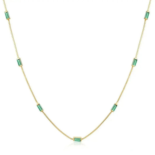 Color Pop Emerald Stacking Necklaces