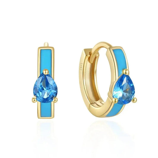 Colour POP Enamel Oil Dripped Hoop Earrings