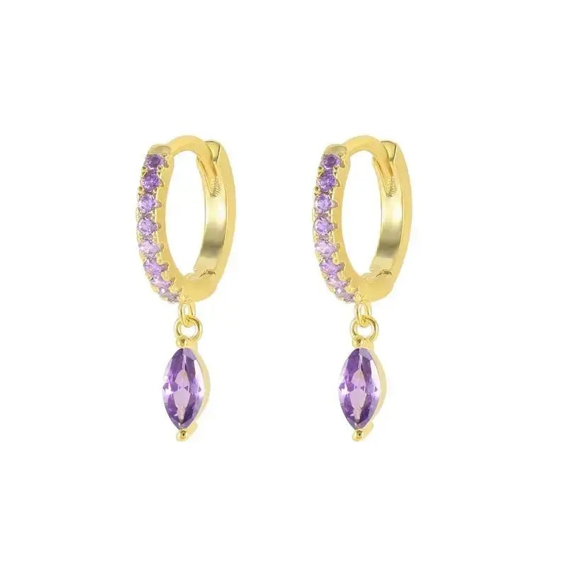 Colourful Marquise Eye Hoop Earrings