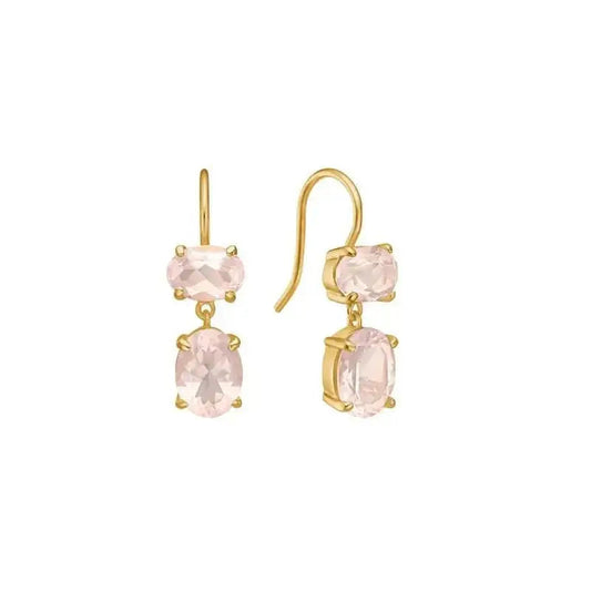 Crystal Pink Diamond Drop Earrings