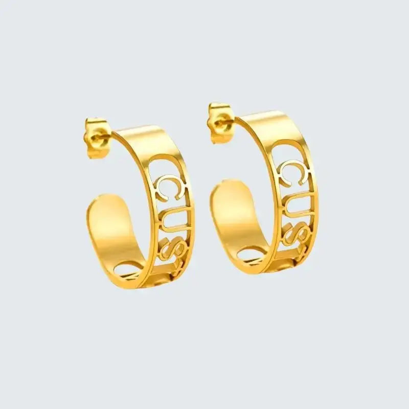 Custom Name C-Shaped Earrings shop name