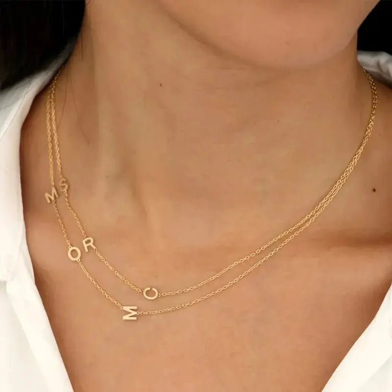 Dainty Initial Sideways Necklace