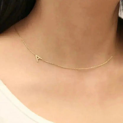 Dainty Initial Sideways Necklace