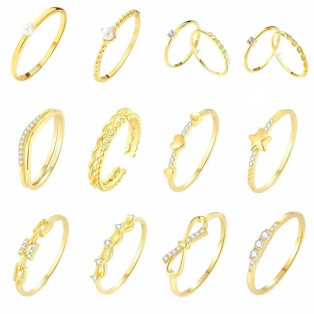 Dainty Stacking Rings Collection Bundle - GOLD