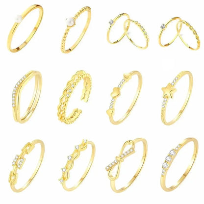 Dainty Stacking Rings Collection Bundle - GOLD