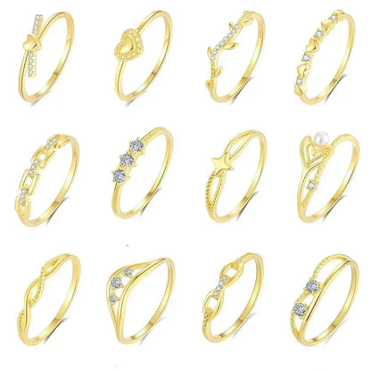 Dainty Stacking Rings Collection Bundle - GOLD