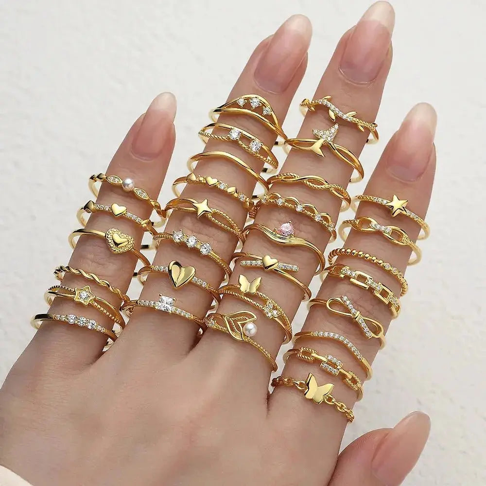 Dainty Stacking Rings Collection Bundle - GOLD