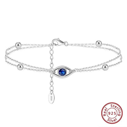 Double Chain Blue Eye Cheeky Bracelet