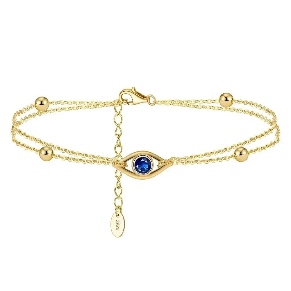 Double Chain Blue Eye Cheeky Bracelet