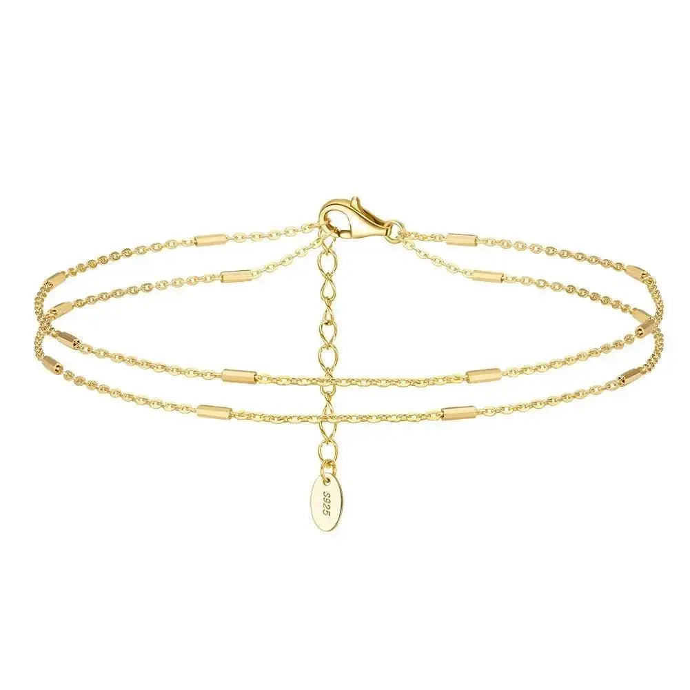 Double chain minimalist anklet shop name