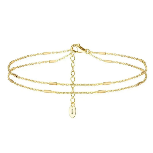 Double chain minimalist anklet