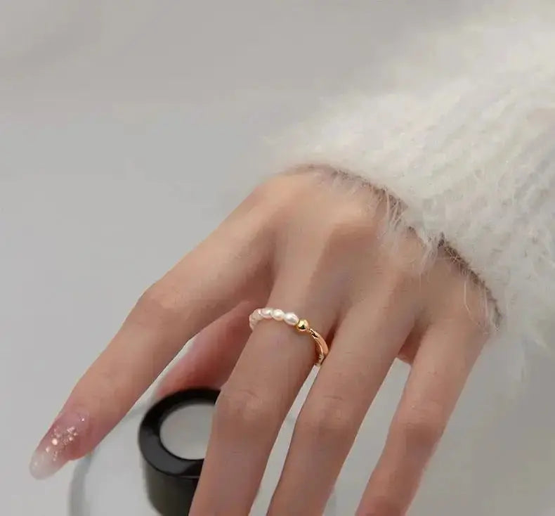 Elegant Pearl Elastic comfort Ring