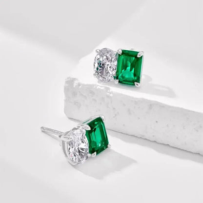 Emerald and Oval Stud Earrings shop name