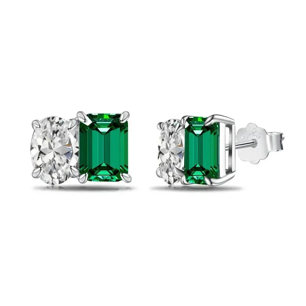 Emerald and Oval Stud Earrings shop name