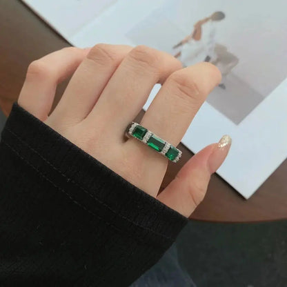 Emerald Green Luxury Eternity Ring