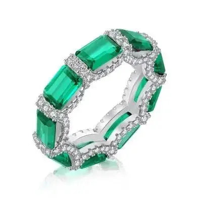 Emerald Green Luxury Eternity Ring