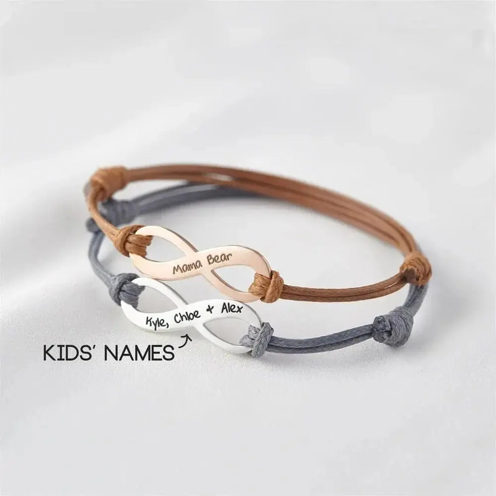 Engrave Infinity Adjustable Bracelet