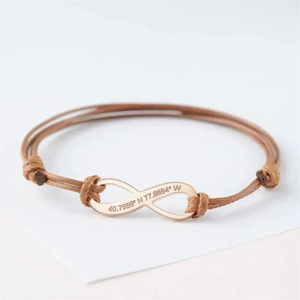 Engrave Infinity Adjustable Bracelet