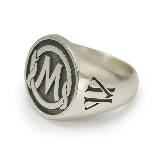 Engraved Personal Signet or Initial Mens Ring