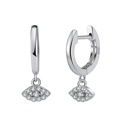 Evil Eye Drop Minimalist Hoop Earrings shop name