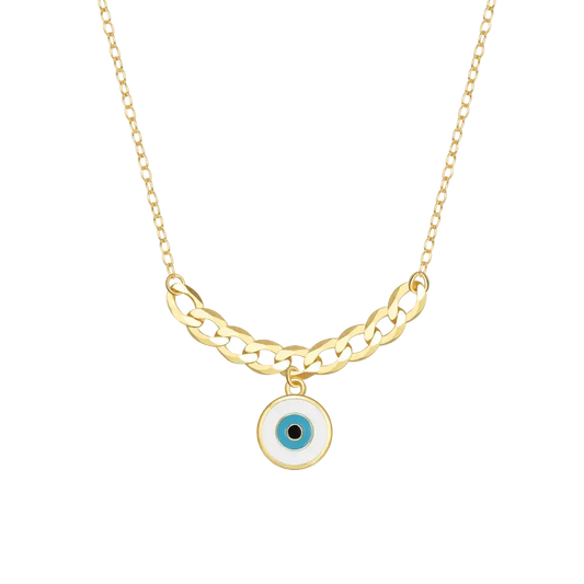 Evil Eye Enamel Religious Necklace