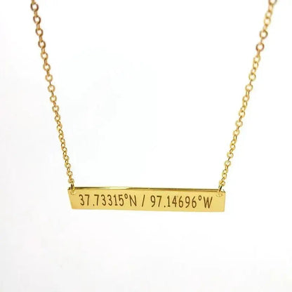 Exclusive Coordinates Bar  Necklace - A Timeless Valentine's Day Gift shop name